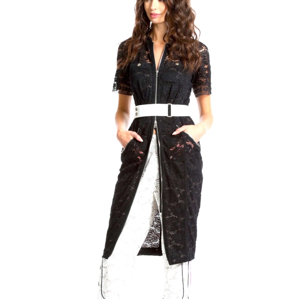 Byron Lars black lace midi dress 6